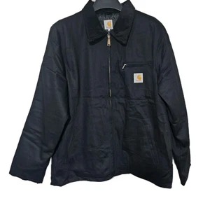 Chaqueta negra vintage XL de lona rediseñada CARHARTT Detroit para hombre - Imagen 1 de 8