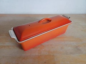 Vintage Le Creuset Volcanic Orange Enamelled Cast Iron Terrine 28 cm, with Lid - Picture 1 of 22