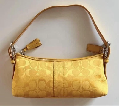 COACH Vintage Y2K East West Demi Baguette Shoulder bag Yellow Silver - Image 1 of 4