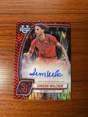 Simeon Wilcher Red Black Refractor Auto 1/1 - 2024-25 Bowman U Chrome - Image 1 of 2