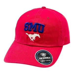 SMU Mustangs Hat Top of the World Red Adjustable Strapback Cap NCAA College - Picture 1 of 8