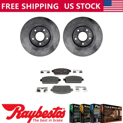 Rear Brake Rotors + Ceramic Brake Pads & Hardware For 2011-2015 Chevrolet Volt - Image 1 of 4