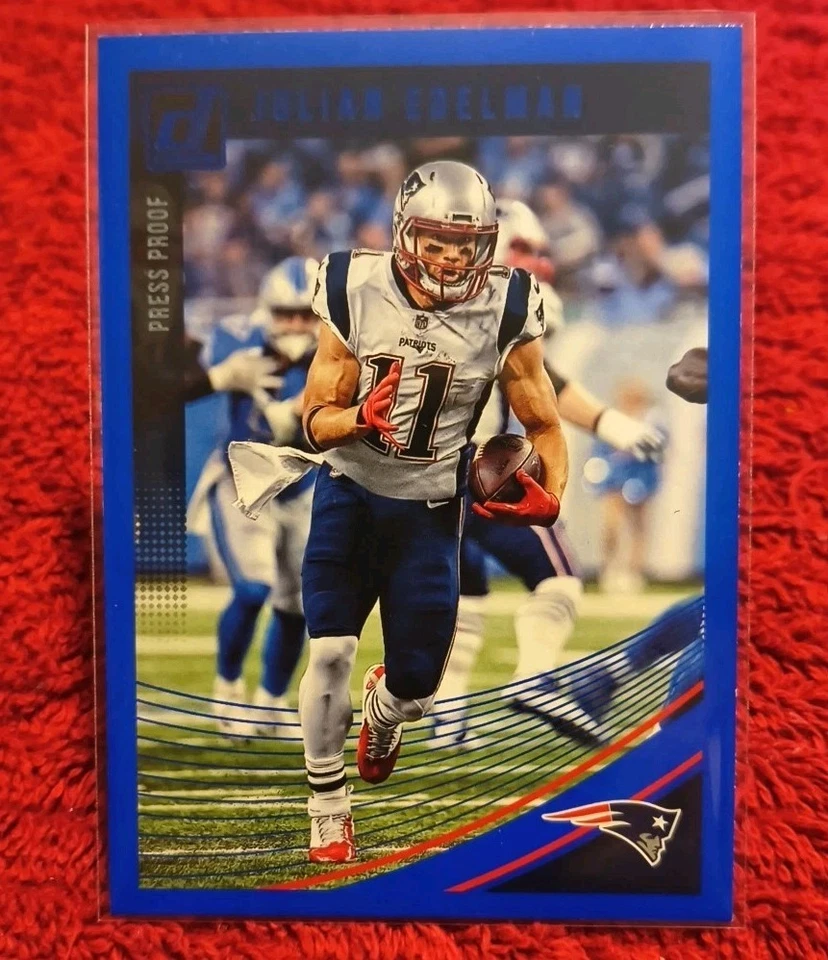 2018 Panini Donruss - Julian Edelman #186 Press Proof Blue - Image 1 of 3
