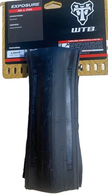 700c x 36c WTB Exposure aramid tubeless TCS road adventure tire folding black - Image 1 of 2