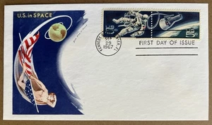 EE. UU. 1967 FDC • EE. UU. in Space” Gemini Project • Ed White Spacewalk Twins - Imagen 1 de 5