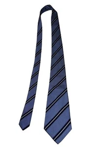 Mens Vintage Turnbull & Asser Necktie 100% Silk Light Blue Stripe England  - Picture 1 of 7