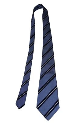 Corbata Turnbull & Asser vintage para hombre 100 % seda azul claro a rayas Inglaterra  Foto 1 de 4