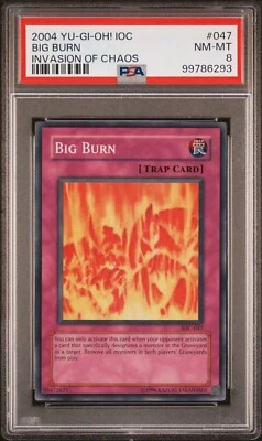 IOC-047 Big Burn Super Rare Unlimited Edition NM Yugioh Card PSA 8 - Image 1 of 2