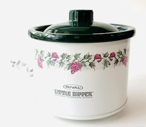 Little Dipper Rival Crock Pot Stoneware Mini Slow Cooker 3204D Grapes Dip Tested - Picture 1 of 12