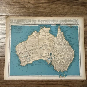 Antique Rand McNally 1937 Map Of Australia 14”x11” - Picture 1 of 6