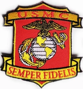 Marine Corps Patch Shield Crest U.S.M.C. SEMPER FIDELIS w EGA Embroidered USMC - Picture 1 of 1