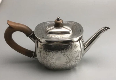 Tetera Victoriana Movimiento Estético Plateado Batchelors Hutton Londres 1879 309g CLZX Foto 1 de 4