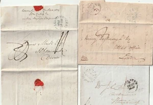 1828/42 3 x LETTERE WORCESTER PMK Wm PULLEN H REPARTO ATLANTE ASSICURAZIONE J M GUTCH - Foto 1 di 5