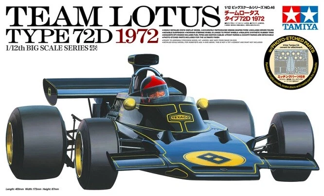 Tamiya 300012046 Automodello in kit da costruire Team Lotus Type 72D 1972 1 1