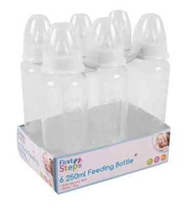 Pack of 6 Baby feeding bottles BPA free with silicone Teat 250ml each - Picture 1 of 1