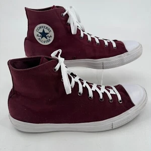 Converse All Star Chuck Taylor II MENS Burgundy Lace Up High Top Skate Shoes 13 - Picture 1 of 24
