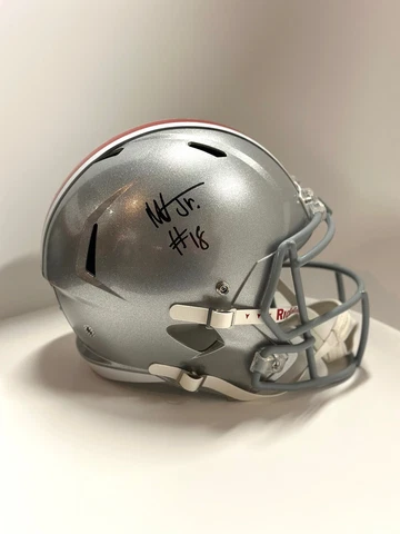 Marvin Harrison Jr Autographed Ohio State Buckeyes Mini Speed Helmet Cover