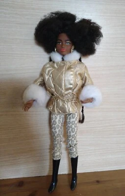 Barbie Articulated African American Doll In Gold, Trousers, Jacket & Accessories - Image 1 of 3