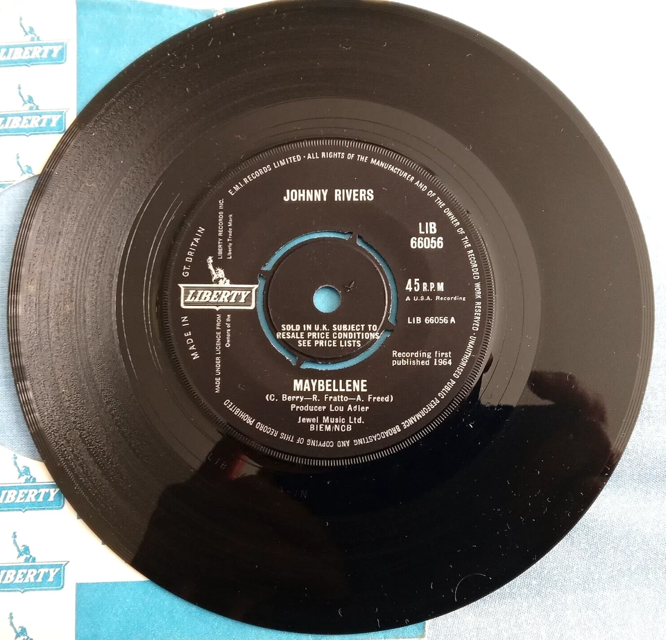 JOHNNY RIVERS, MAYBELLENE, 1964 LIBERTY LABEL, R&R, VINYL NM, SLEEVE EX+. - Image 1 of 2