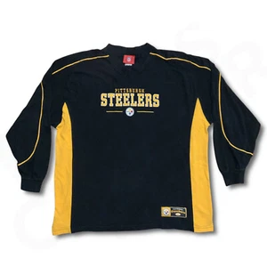 Vintage Pittsburgh Steelers Hemd Herren XL schwarz gelb Cut & Sew Langarm - Bild 1 von 11