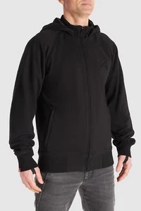 Sudadera con capucha de vellón negra con aramida forrada de impacto para hombre para motocicletas/motocicletas - Imagen 1 de 9