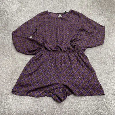 Lucca Couture Romper Jumpsuit Women Medium Multicolor Printed Long Sleeve Casual - Image 1 of 4