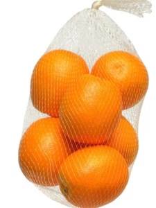 Künstliche Orangen im Netz (6Stück) Obst Früchte Obstkorb Dekofrüchte Deko - Bild 1 von 1