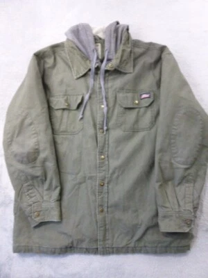 Dickies Shacket Shirt Men XL Green Hooded Full Zip Quilt Lined Chore Barn Warm - Image 1 of 4