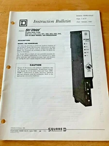 Square D Instruction Bulletin Sy/Max Class 8020 Model 312 Processor 30598-103-02 - Picture 1 of 4