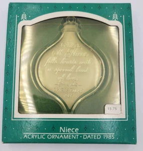 Hallmark Keepsake Ornamento Sobrina Acrílico Adorno Fecha 1985 - Nuevo - Imagen 1 de 3
