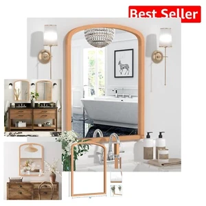 Vintage-Inspired 18x24 Wall Mirror with Arched Frame - Stylish Home Decor - Picture 1 of 10