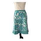 Boden Teal And White Knee Length Circle Skirt Size 4