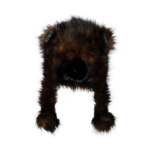 New San Diego Hat Kids Dark Brown BEAR EARS POM Faux Fur Winter Hat 5-7 yrs gift - Picture 1 of 2
