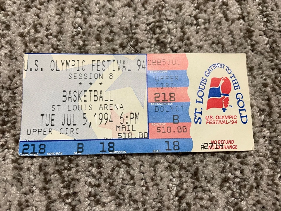 !994 Boleto Festival Olímpico de Estados Unidos Finales de Baloncesto Femenino St. Louis Marion Jones Foto 1 de 1
