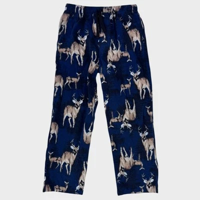 John Bartlett Statement Sleep Wear Medium Mens Blue Deer Loung Pants  - Image 1 of 4