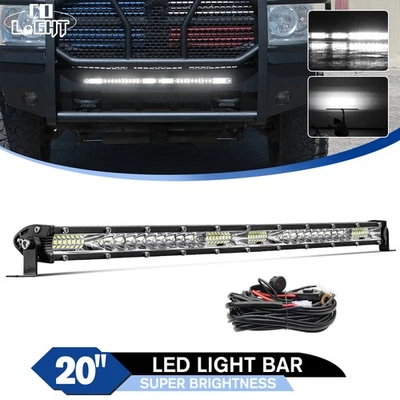 For 2010 Dodge Ram 2011-18 RAM 2500 3500 Front Bumper Slim 20"LED Work Light Bar - Image 1 of 4