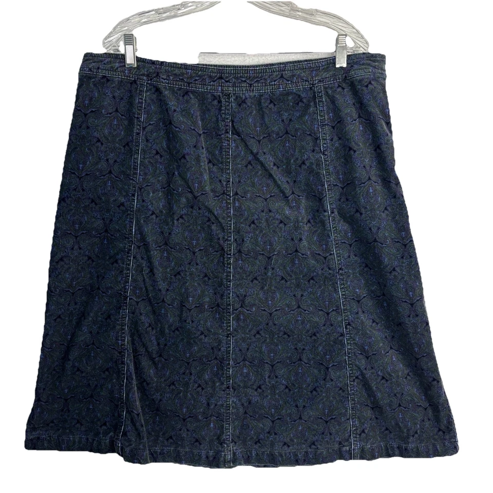 Falda Croft Barrow Pana Línea A Midi Púrpura Paisley Elastizada Talla 18 39 x 25 Foto 1 de 4