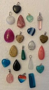 Konvolut 20 Edelstein & Glas Anhänger - Bild 1 von 11