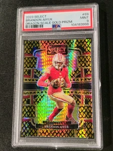 PANINI SELECT DRAGON SCALE GOLD PRIZM #89 2023 BRANDON AIYUK #4/10 PSA 9🔥49ers  - Imagen 1 de 6