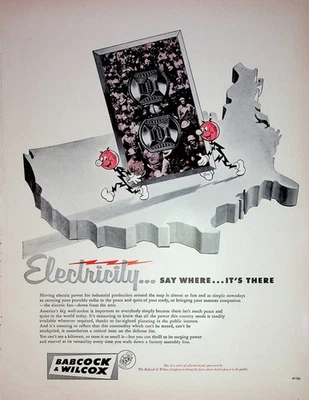Anuncio grabadora original 1952 vintage: Ft. Babcock & Wilcox - Electricidad Foto 1 de 2