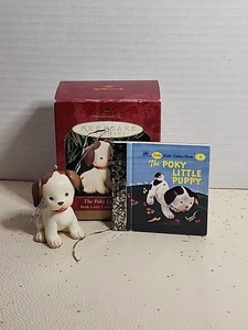 1999 Hallmark Ornament - The Poky Little Puppy with Little Golden Book - Picture 1 of 6