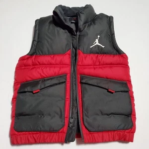 Air Jordan Nike Kid's Youth Unisex Blocked Down Vest Gym Red Black Size Small - Picture 1 of 5