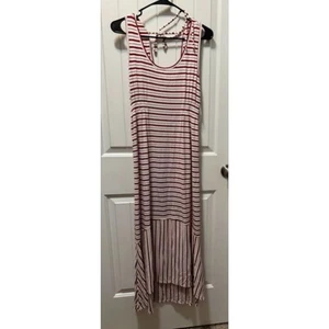 Cupio Red White Striped Sleeveless Maxi dress Size M - Picture 1 of 6