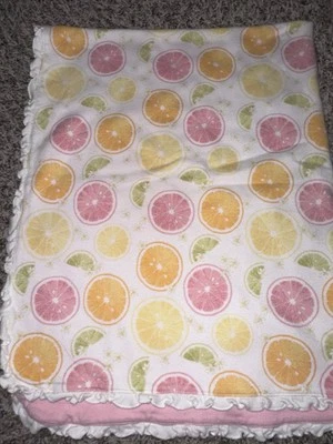 Manta Gymboree Slice of Summer 2003 Naranjas Limones Limas Volantes Rosa Sin Etiqueta Foto 1 de 4