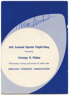 1968 Vince Lombardi Signed Chicago Athletic Assoc Program Honoring Geo Halas JSA - Image 1 of 4