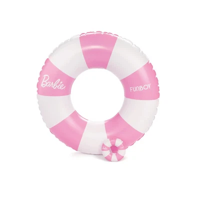 Barbie™ de Funboy Rosa y Blanco Rayas 34" Niños Tubo y Barbie Muñeca Tubo Flotador Foto 1 de 4