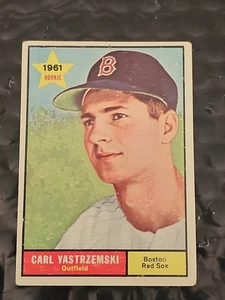 CARL YASTRZEMSKI 1961 Topps Baseball Card #287 "1961 Rookie Star" Red Sox Legend - Picture 1 of 14