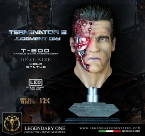 Buste Terminator Echelle 1:1 T800 Figurine Statue Arnold Schwarzenegger 45 cm - Picture 1 of 16