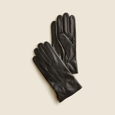 Guantes de cuero forrados de cachemir J Crew para hombre negros S pequeños NUEVOS SIN ETIQUETAS Foto 1 de 4