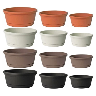 EURO3PLAST Blumenschale mit Untersetzer 4 Farben 3 Größen 25 30 35 cm Schale Pflanzschale